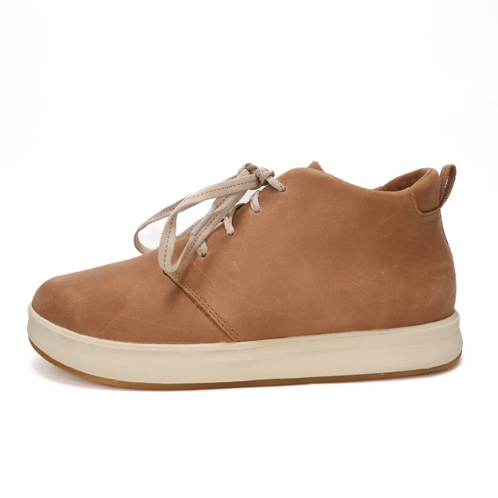 OluKai Wao Boots Womens 9 Tan Leather Chukka Lace Up Drop‎ In Heel